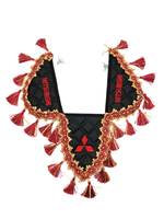 Вымпел тройной MITSUBISHI (экокожа, черный с красными кисточками)