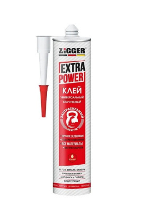 Клей Zigger каучуковый экстрасильный бежевый 380гр.