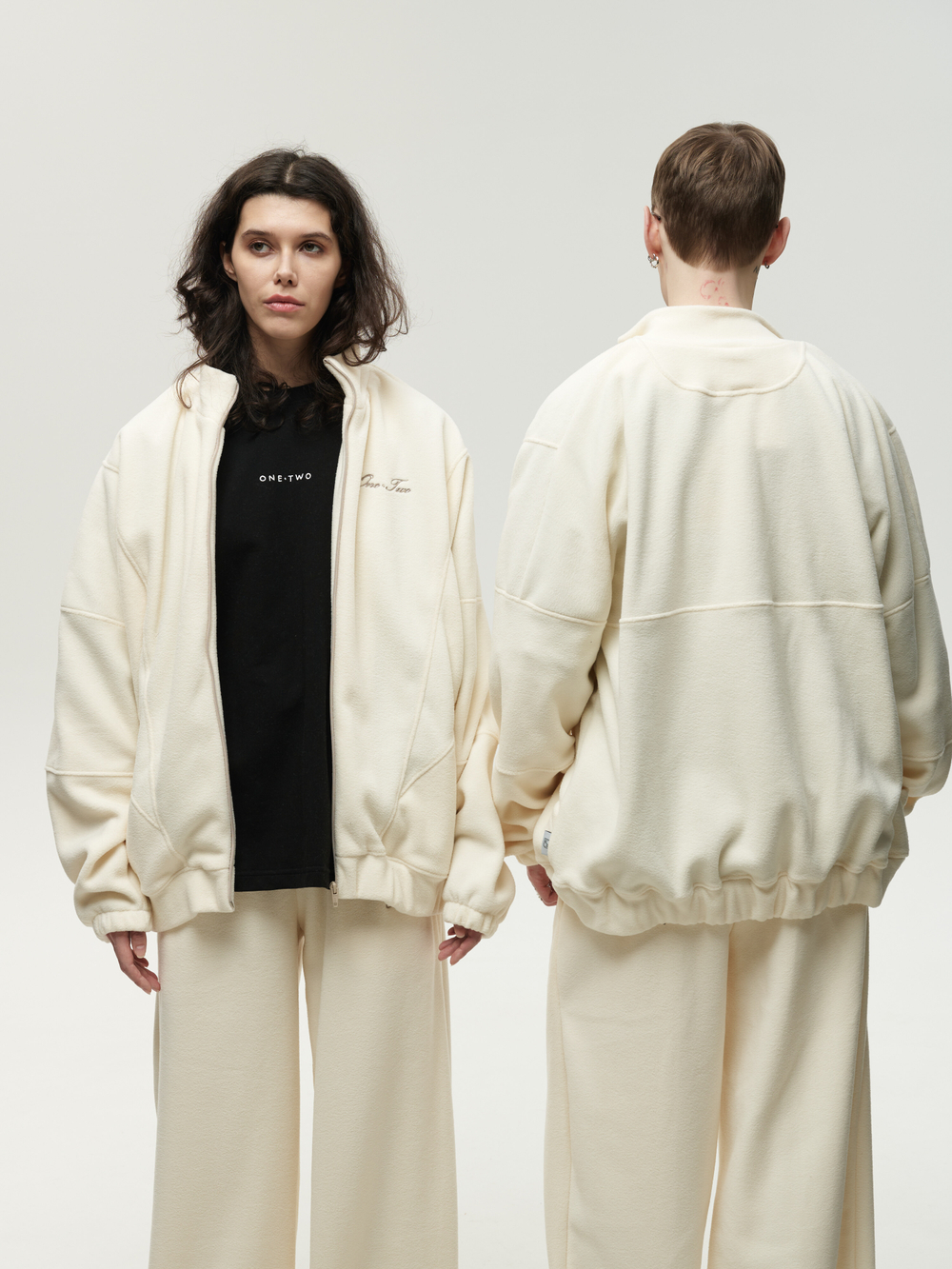 Zip-Up Sweatshirt Cream