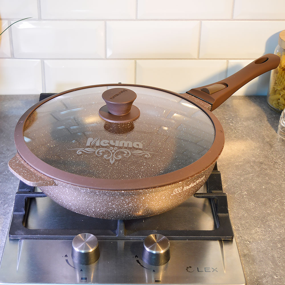 Сковорода 28см Венеция со съемной ручкой и стеклянной крышкой