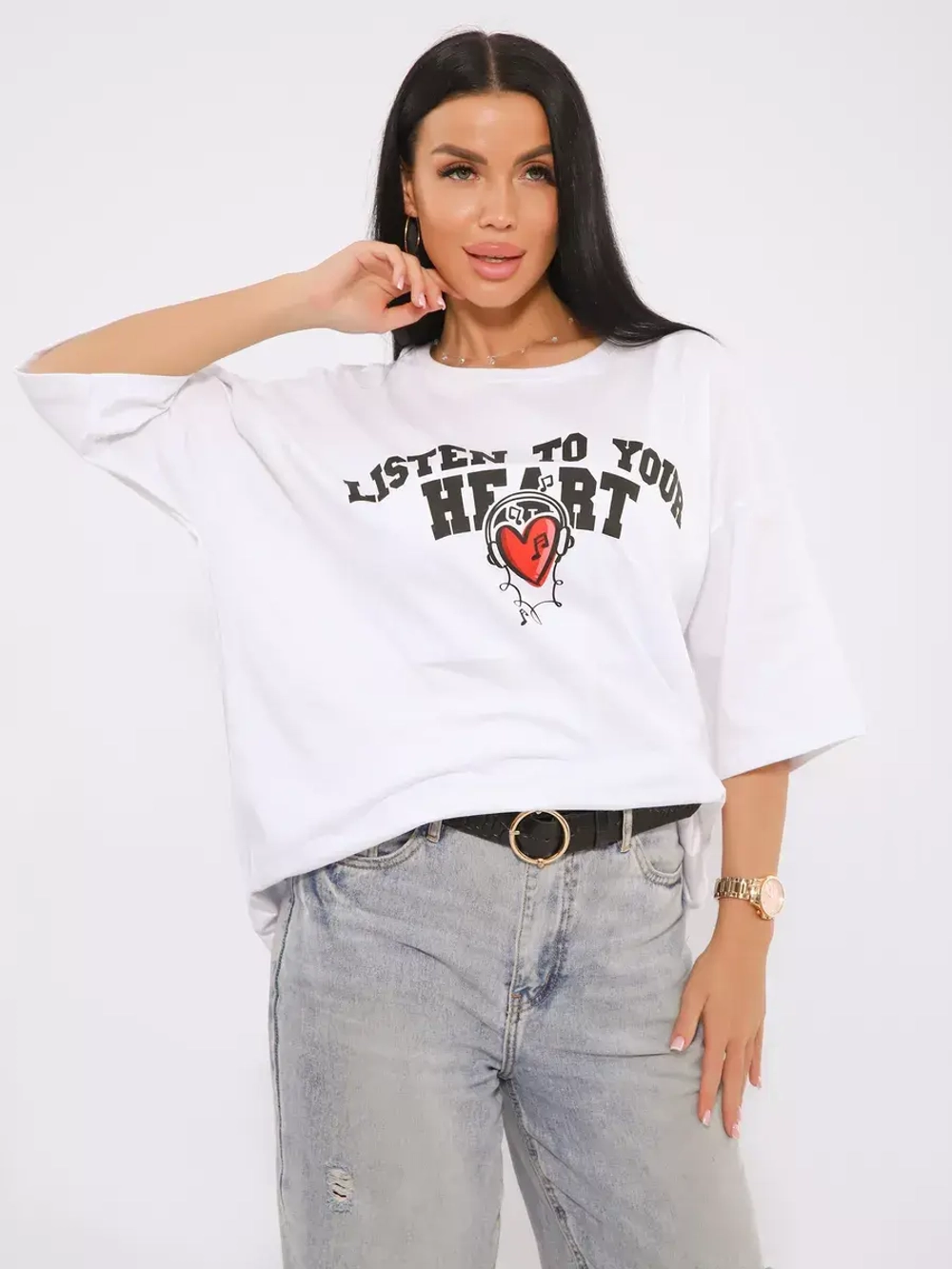 Футболка женская оверсайз принт