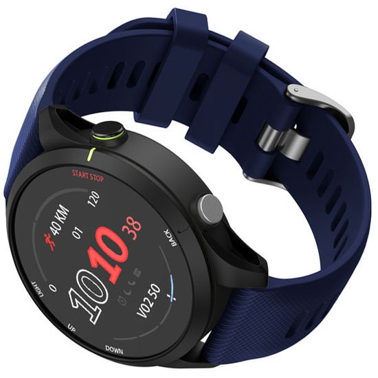 Ремешок Quick Release 22 мм силиконовый для Garmin Forerunner 255 / 265 / 745, Venu 2, Vivoactive 4 быстросъемный (Темно-синий)