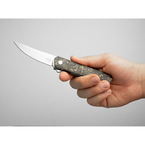 Складной нож Boker 01BO196 Kwaiken Compact Flipper Marble Carbon Copper c клинком из стали Böhler M390 Microclean®, рукоять титан / карбон