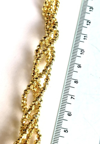 гшко3-з Гематит шар крупн. огранка 3мм, цвет - золото, 19см