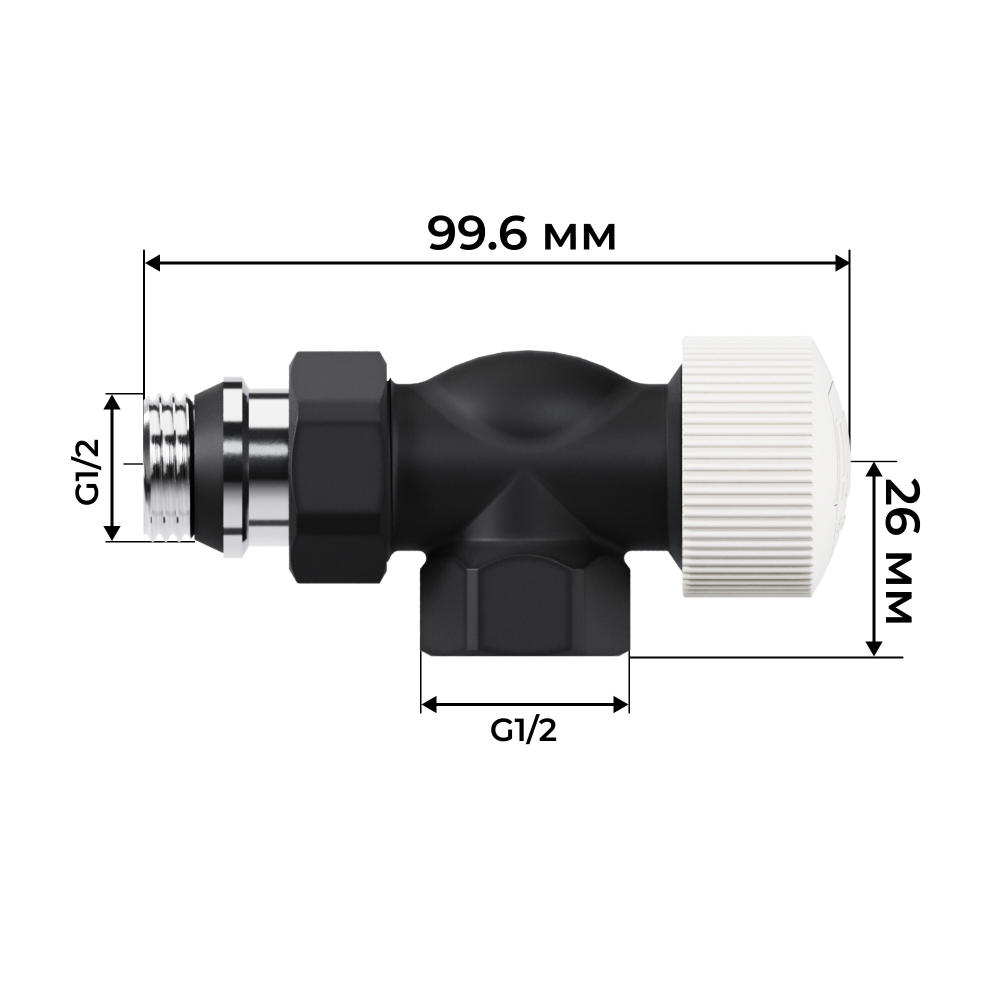 Набор термостатический осевой Royal Thermo Design 1/2quot;М30х1,5 (Черный)