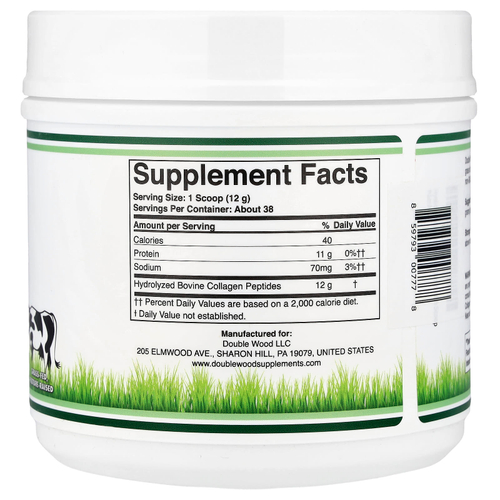 Double Wood Supplements, пептиды коллагена, тип I, II и III, 456 г (16,08 унции)