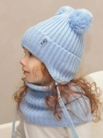 Шапка со снудом для девочки демисезонная