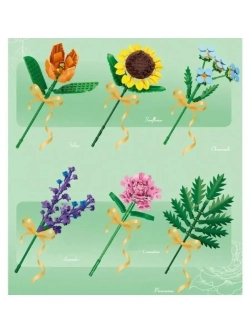 Конструктор Flowers Букет цветов 499 деталей T1044, подарок