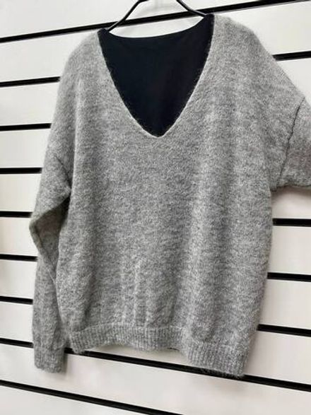 Джемпер женский V-образный Т134-03 серый