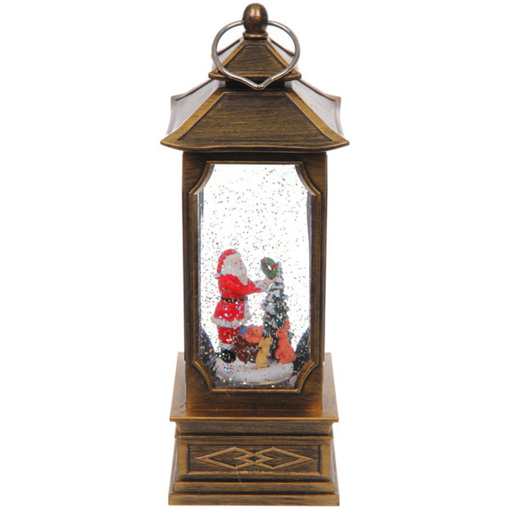 Сувенир с подсветкой «Фонарик-Дед Мороз» 10*10*30 см (питание от USB и батареек)