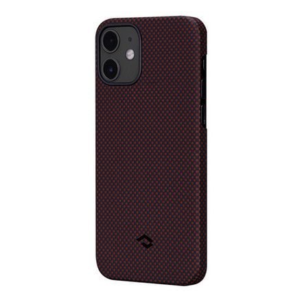 Чехол PITAKA MagEZ Case для iPhone 12, Black/Red Plain(чёрный/красный)