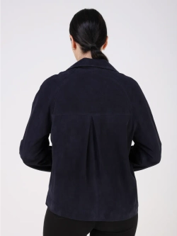 Кожаная куртка демисезонная замшевая пиджак укороченный