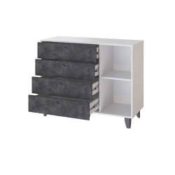 Комод Катрин-13, Белый, Мальта грей