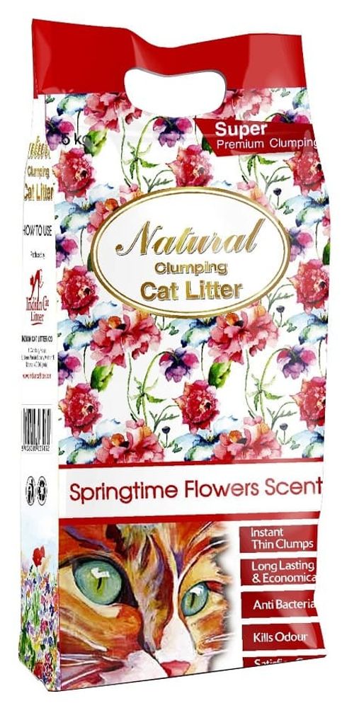Indian Cat Litter Аромат №3 Весенние цветы наполнитель бентонит  10 кг