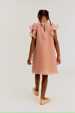 H&M Платье с оборками, пыльно-розовый