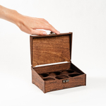 Подарочный деревянный короб для рюмок (стопок) PK48