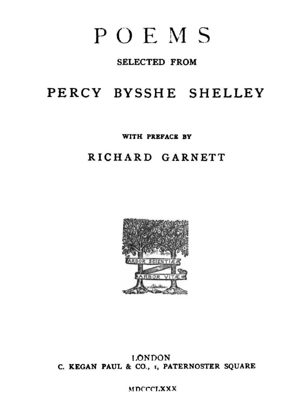 Poems selected from Percy Bysshe Shelley | Percy Bysshe Shelley