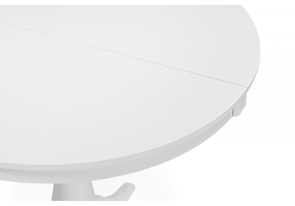 Стол деревянный Woodville Амадей 90(130)x90 белый матовый