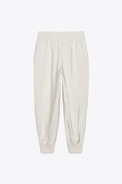 ZARA БРЮКИ С МАНЖЕТАМИ, КРЕМОВЫЙ