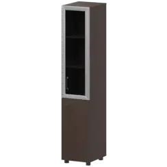 Стеллаж комбинированный узкий с стеклянным фасадом в алюминиевой раме правый К-932,К-936,К-940,КФ-936,КФ-939 360x420x2000 Приоритет