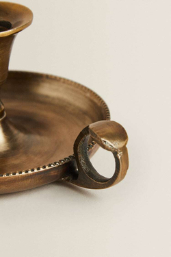 ZARA HOME ПОДСВЕЧНИК ЗОЛОТОГО ЦВЕТА, ЗОЛОТИСТЫЙ