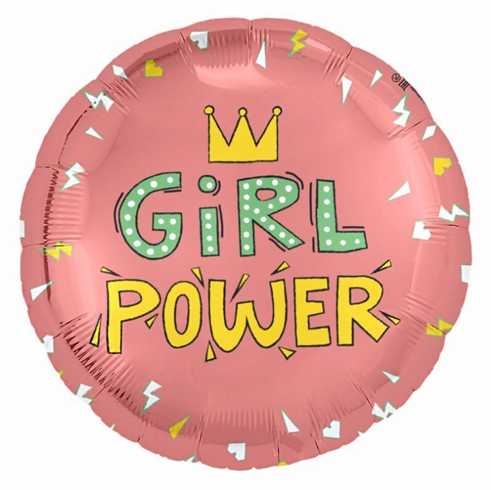 Р Girl Power, фольгированный шар 18"/46 см