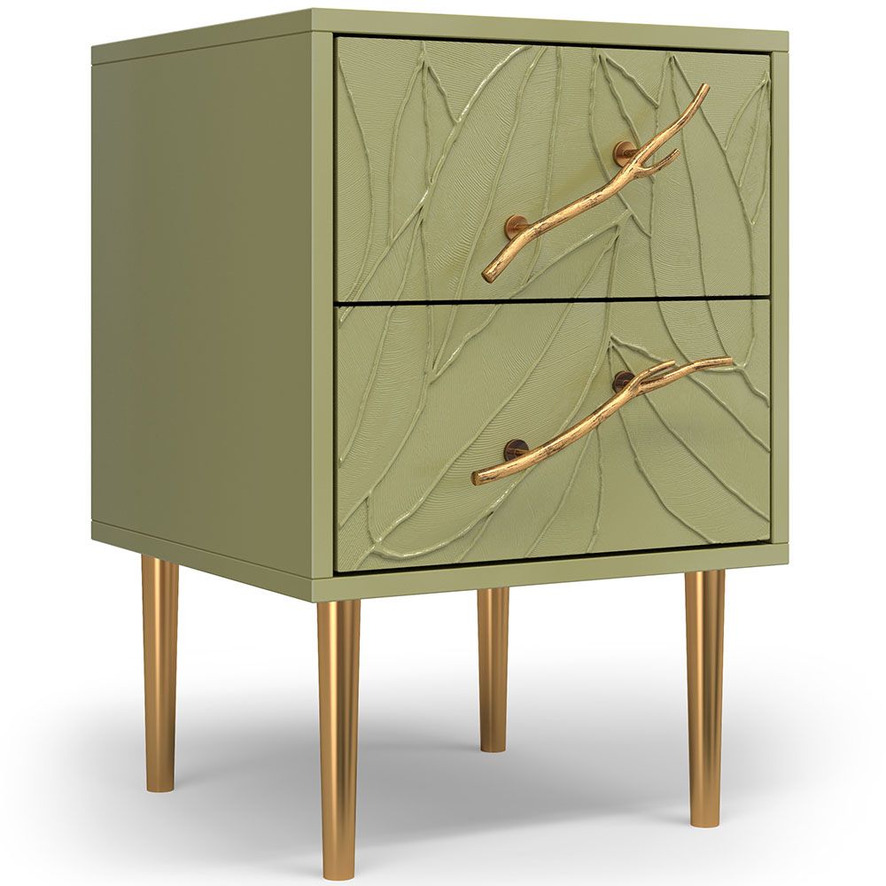 Тумба Арт Колор leaves Стайл Голд Зеленая олива