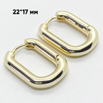 Ювелирные швензы Конго с позолотой, размер 22*17 мм, цена за пару