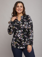 Блузка БЛ-22/черный-лилии