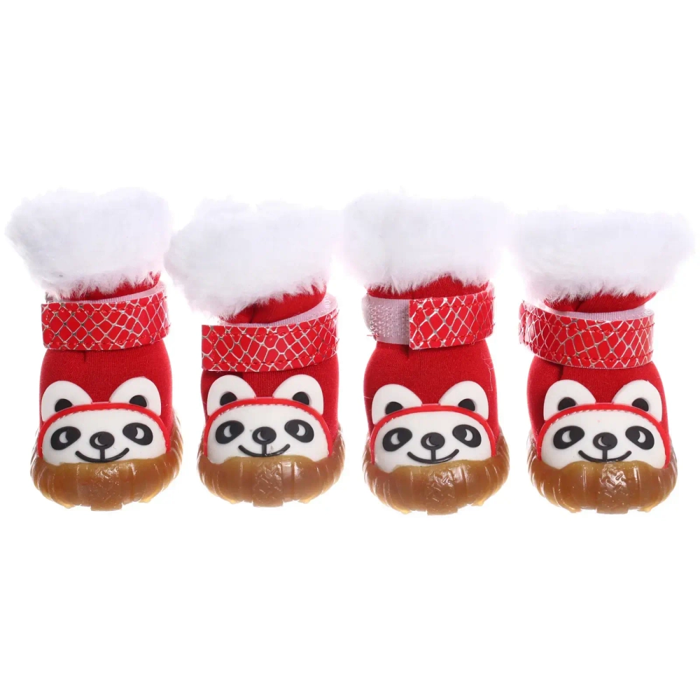 Ботинки зимние для животных «МОДНЫЙ БРО», на липучке, цвет красный, размер 3, 5см