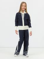 Кардиган на молнии для девочки в школу AT1069 синий