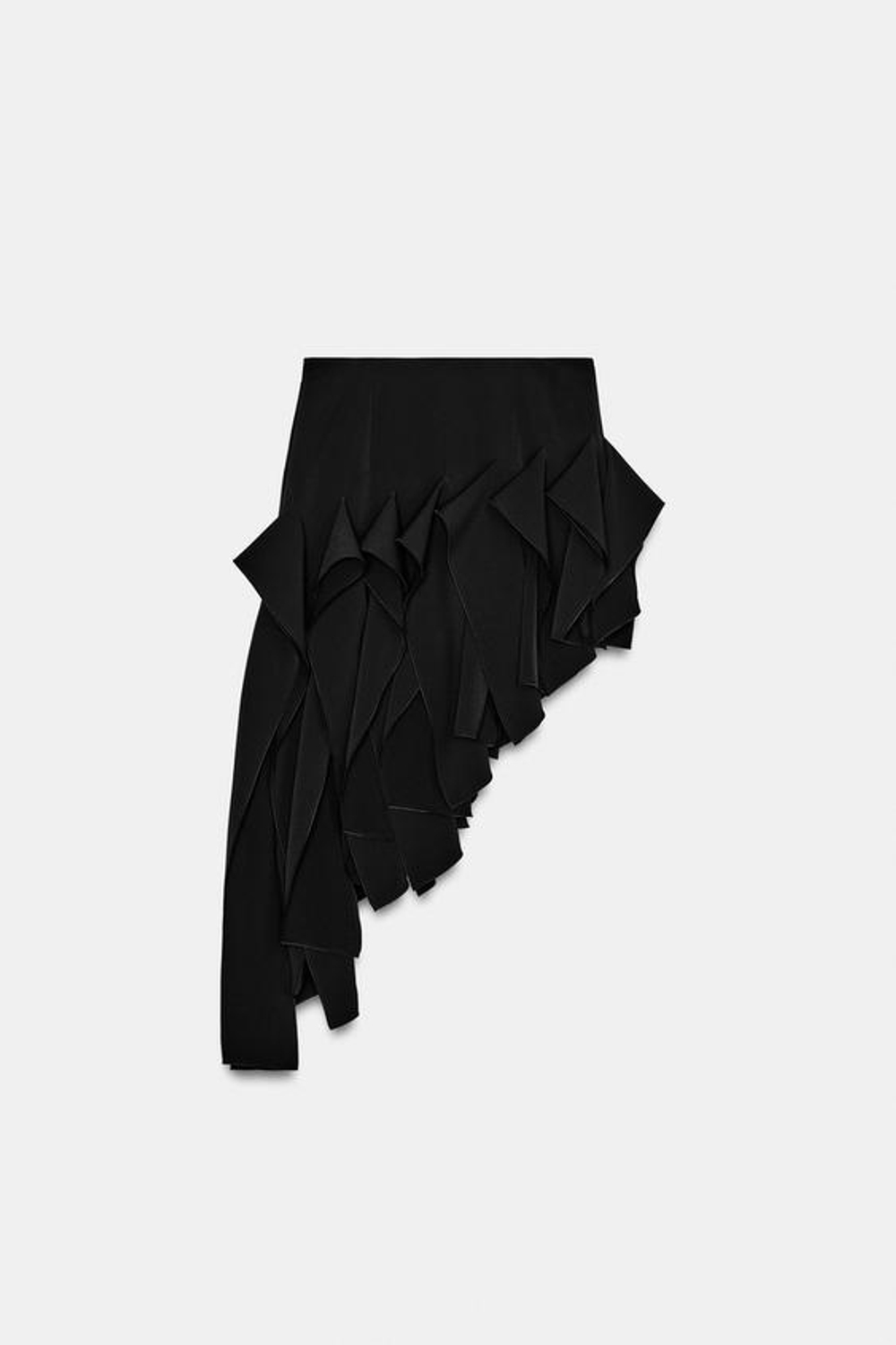 ZARA ЮБКА АСИММЕТРИЧНОГО КРОЯ — ZW COLLECTION, ЧЕРНЫЙ