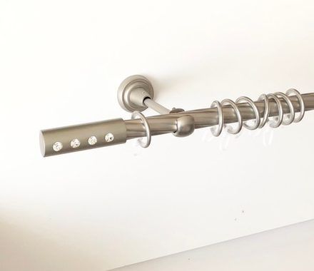 Карниз кованый витой "Аллюр" d19 мм однорядный, цвет хром матовый