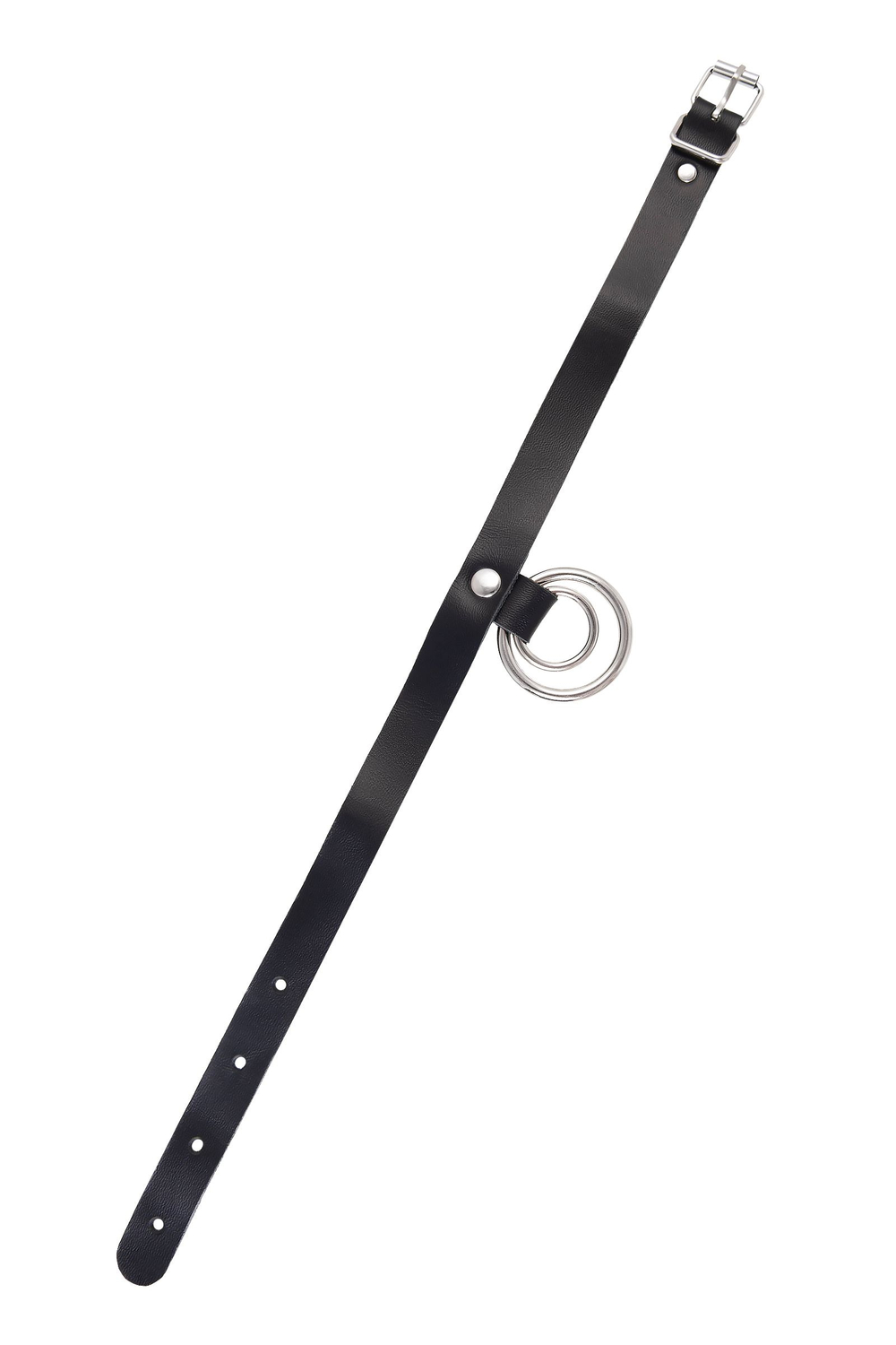 Черный чокер-ошейник с кольцом в кольце