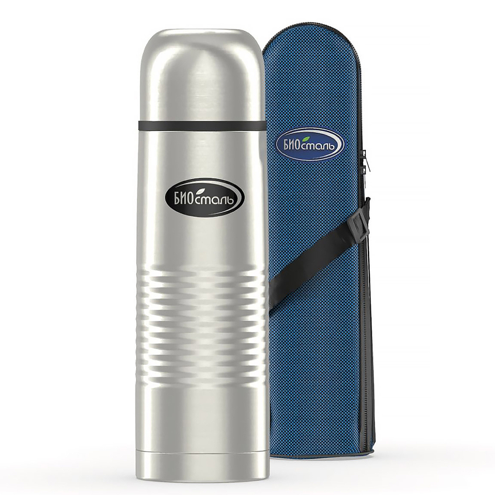 Термос Биосталь в чехле, 1000мл с узким горлом