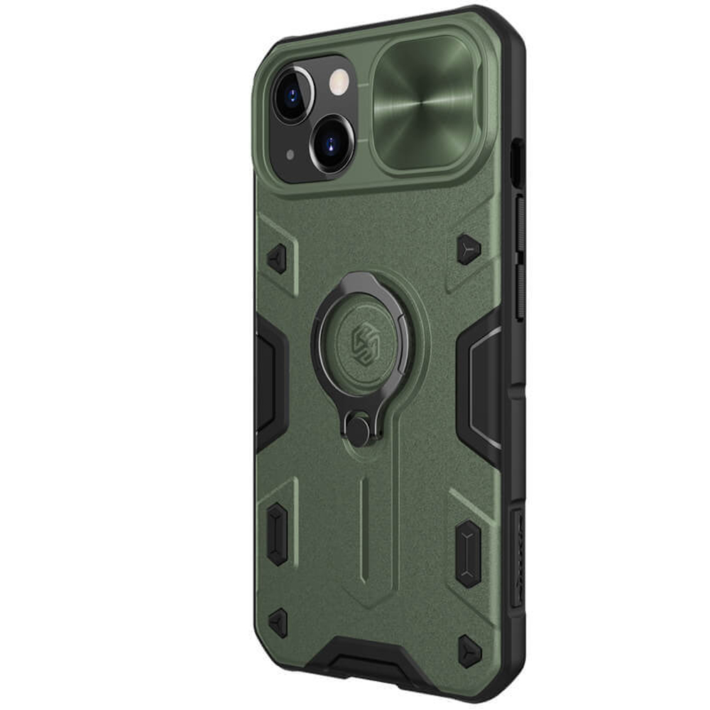 Противоударный чехол с кольцом и защитой камеры Nillkin CamShield Armor Case для iPhone 13