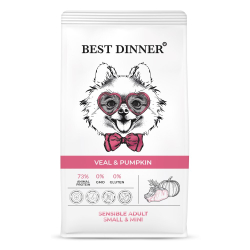 Best Dinner корм для собак мини пород с телятиной и тыквой (Adult Sensible Mini)