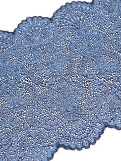 03-251  Кружево эластичное 22 см, темно-синий/голубой