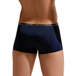 Мужские трусы-боксеры с тонкой брендированной резинкой Second Skin Trunk (Размер: XL) (Цвет: темно-синий)