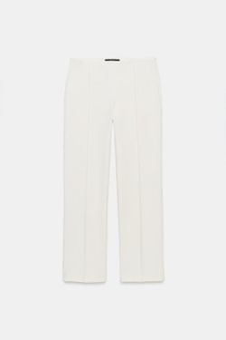 ZARA УКОРОЧЕННЫЕ БРЮКИ — ZW COLLECTION, ЭКРЮ