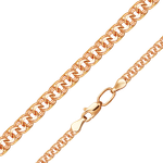 Цепь из красного золота с алмазной гранью (плетение «Бисмарк»)