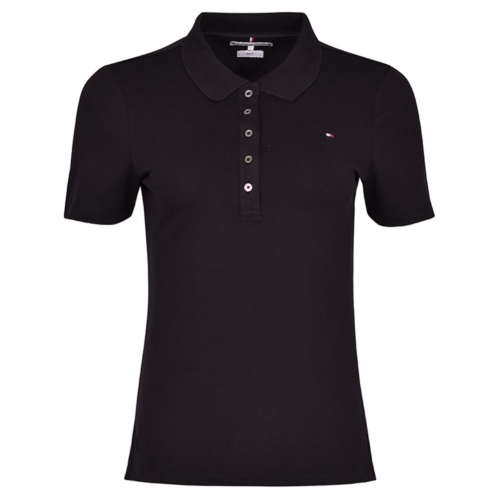 Женское поло Tommy Hilfiger 1985 Slim Pique Polo - black