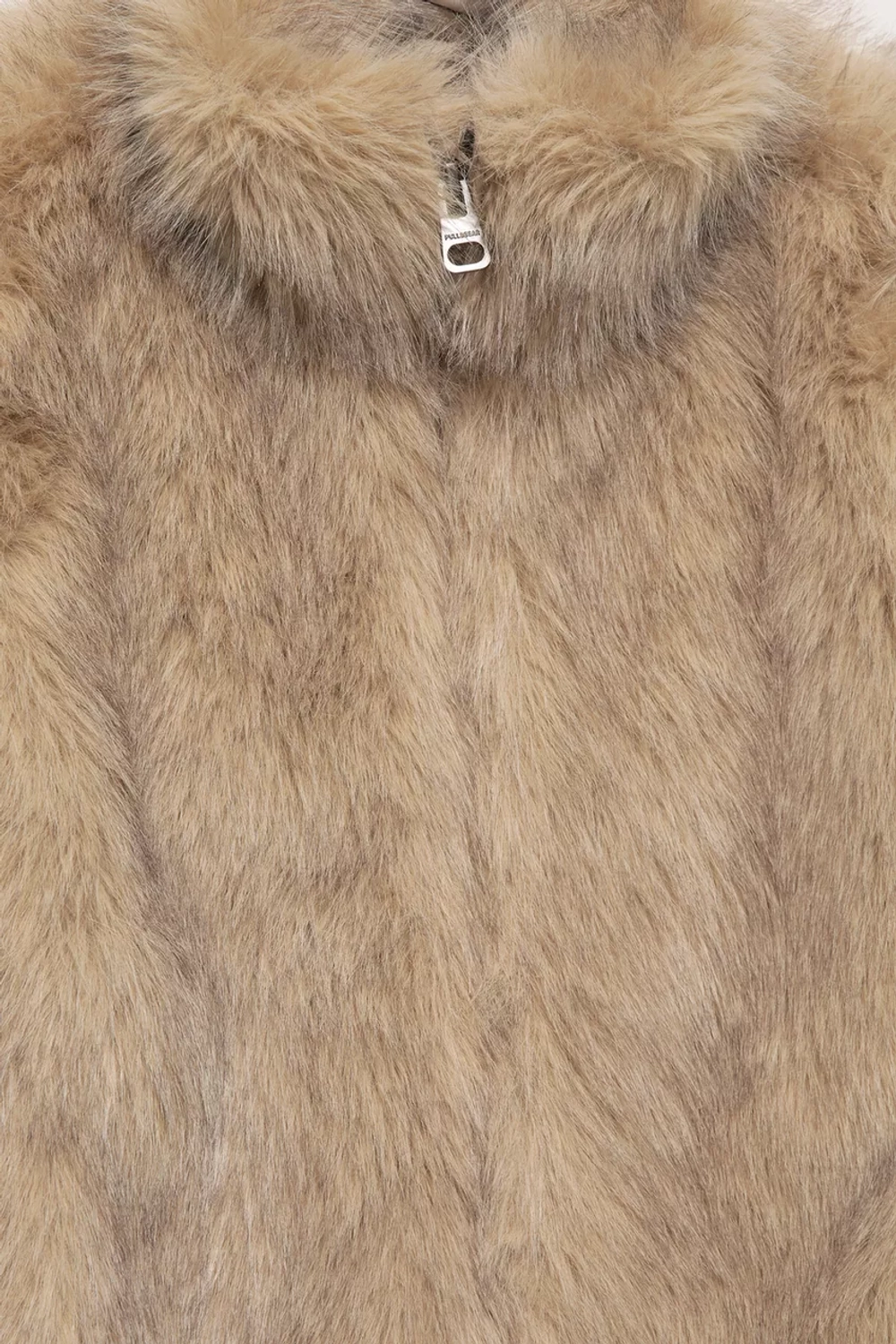 PULL&BEAR Жилет из искусственного меха, серо-коричневый