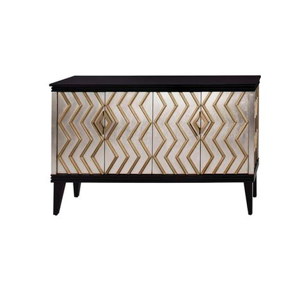 Комод с каменной столешницей 97x41x159см Garda Decor черный с золотом