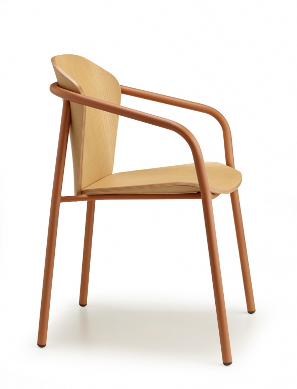 Кресло деревянное Scab Design Finn Metal Wood, терракотовый, светлый ясень