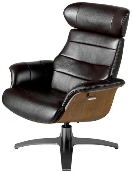 Поворотное кресло-реклайнер 5034/A928 из шоколадно-коричневой кожи Испания 