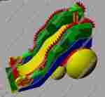 Коммерческий надувной батут-горка "Огненный дракон" 16*8*11 м