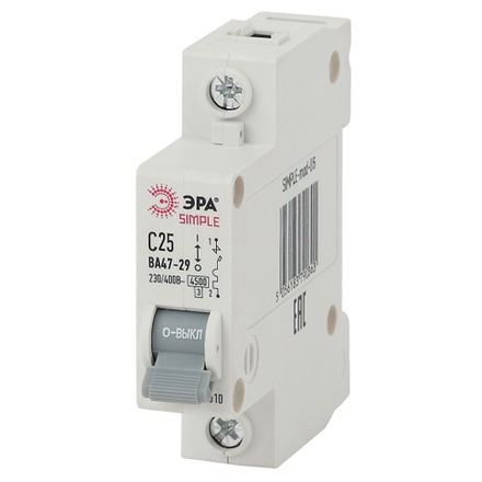 Автоматический выключатель ЭРА SIMPLE SIMPLE-mod-05 ВА 47-29 1P 25А кривая C 4,5кА