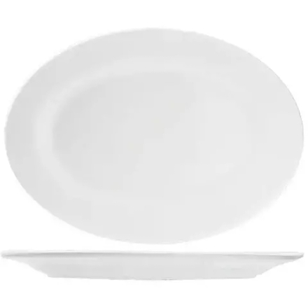 Блюдо «Кунстверк» овальное фарфор ,H=30,L=455,B=305мм белый