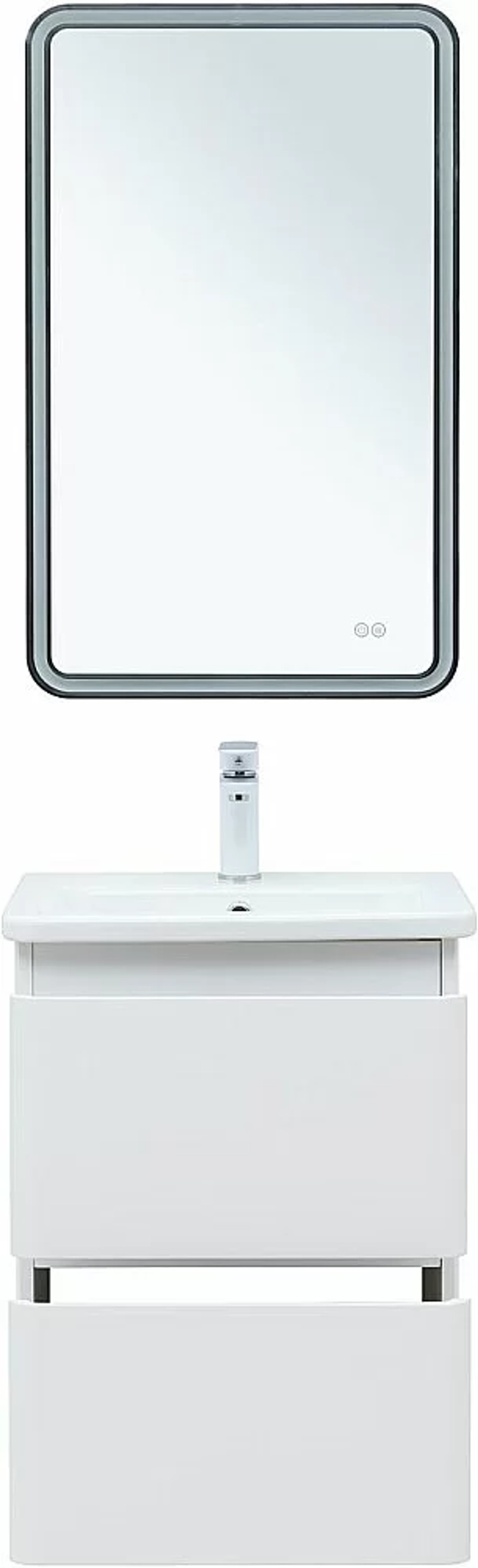 Тумба с раковиной Aquanet Эмбер 330463 50 белый матовый